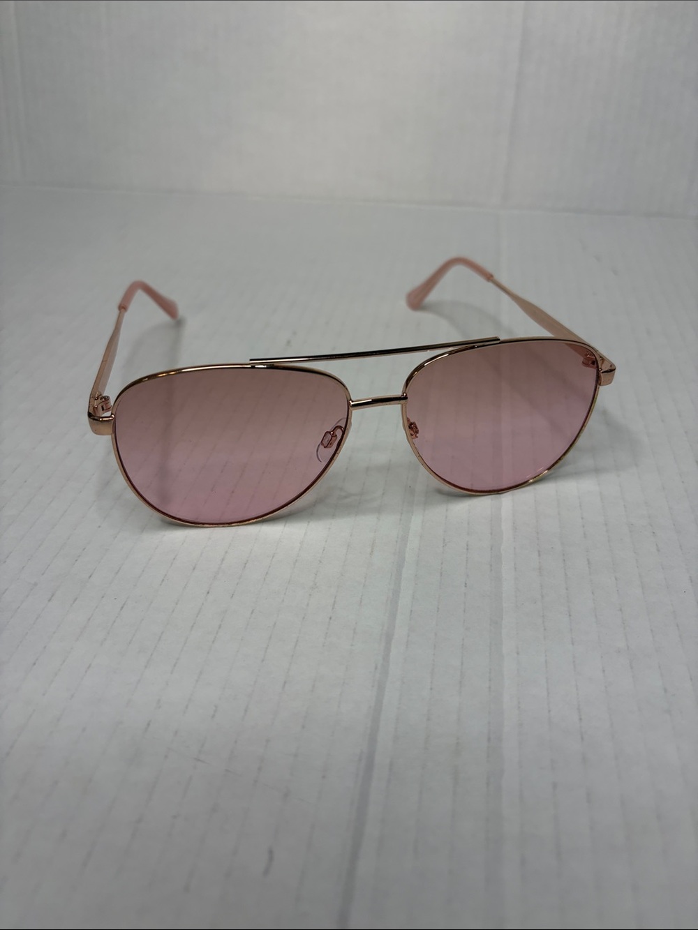 Women’s Rose Gold Aviator Sunglasses with Pink Lenses #14